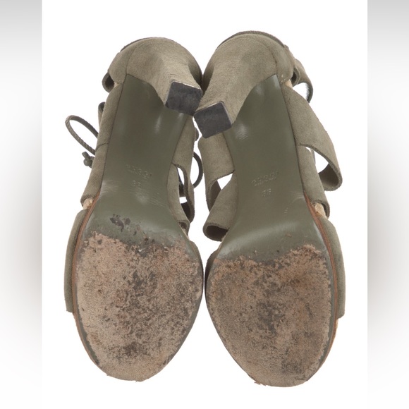 Gucci Suede Espadrille High Heel Sandals Authentic - Picture 4 of 15